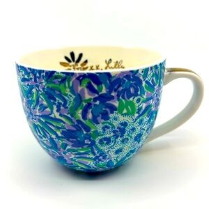 Lilly Pulitzer 12 Ounce Blue Floral Ceramic Coffee Mug